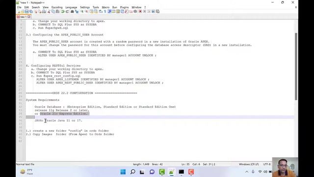 Oracle Apex 22.1 and ORDS-22.2.0.172.1758 Installation смотреть онлайн
