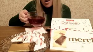 ASMR Tea party (Merci chocolate, RAFFAELLO sweets)|Чаепитие(шоколад МЕРСИ,конфеты РАФАЭЛО)