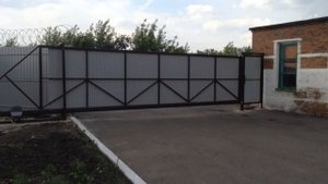 Компания КМК - Монтаж откатных ворот под проем 7 м. свх. Крыловский, Воронежская обл.