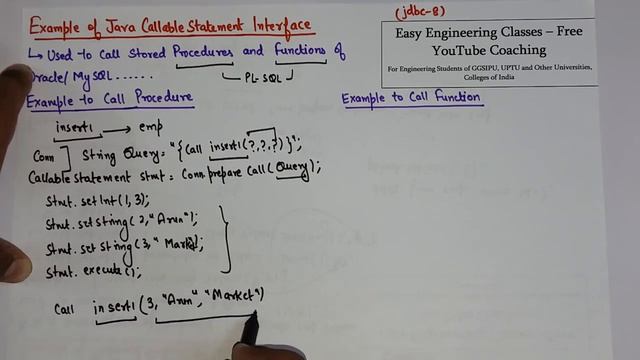 L96: JDBC CallableStatement Interface | Call Stored Procedure and Functions | Java Lectures in Hind смотреть онлайн