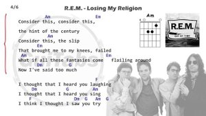 LOSING MY RELIGION ✝ - R.E.M. ( Lyrics - GUITAR Chords 🎸- Karaoke )