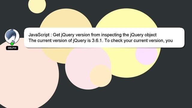 JavaScript : Get jQuery version from inspecting the jQuery object смотреть онлайн