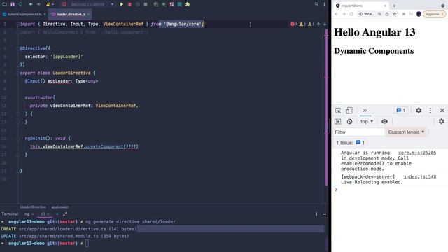 Angular 13: dynamic components (new API) смотреть онлайн