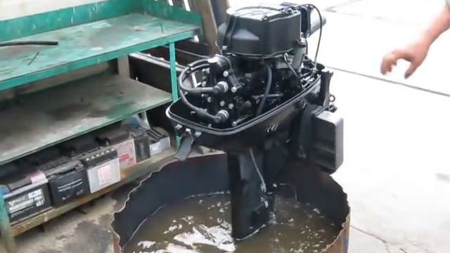 Парсун-9.8 . Запуск мотора после послеобкаточного ТО. смотреть онлайн