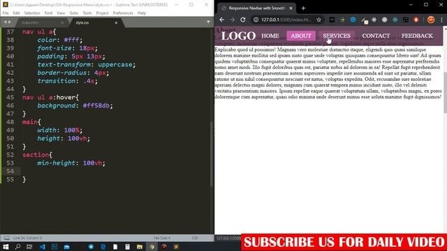 Responsive Landing Page only HTML & CSS With Smooth Scroll | One Page Website design