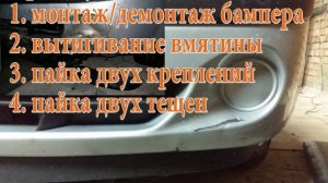 ремонт бампера, ремонт своими руками, Hyundai Getz