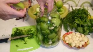 Салат из зеленых помидор на зиму без уксуса Простой рецепт заготовки!