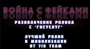 Война с фейками. Разбираем ролик о мобилизации с "Госуслуг". В конце- честные слова от 715 team