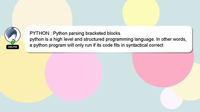 PYTHON : Python parsing bracketed blocks смотреть онлайн