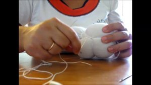 Делаем голову вальдорфской куклы - перетяжки.