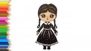 Как нарисовать Уэнсдей Аддамс/How to draw Wednesday Addams🕷️