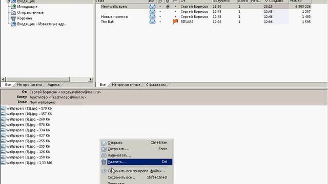 Присоединенные файлы во входящих письмах в The Bat! (28/40) смотреть онлайн