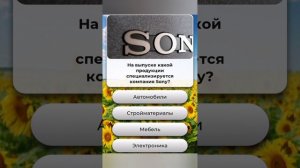 На выпуске какой продукции специализируется компания Sony ???