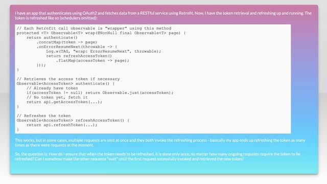 RxJava: How to refresh a token when multiple requests are sent at the same time? смотреть онлайн