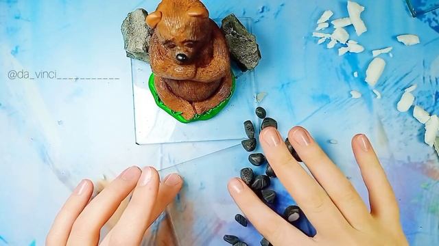 Салфетница Медведь из полимерной глины | лепка из полимерной глины  | уроки лепки