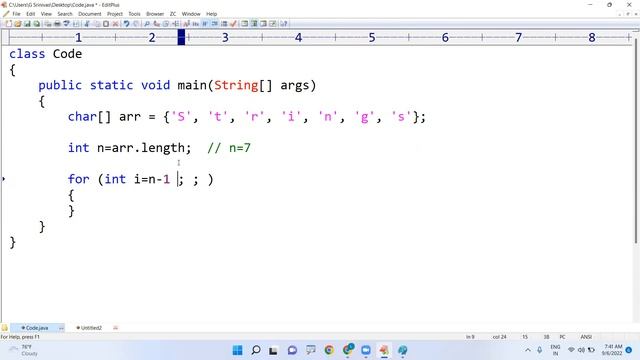 Java | Display Characters of Array in Reverse Order смотреть онлайн
