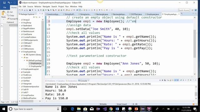 Java Array of Objects, Part 1
