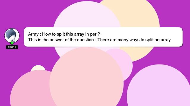 Array : How to split this array in perl? смотреть онлайн