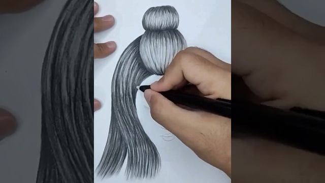 Shy Girl Sketch With Bun Hairstyle ✏️ смотреть онлайн