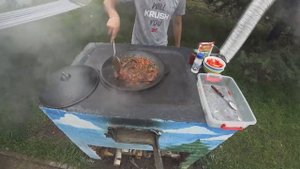 Жареный лагман в садже.