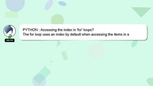 PYTHON : Accessing the index in 'for' loops?