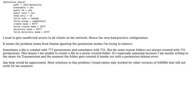 DevOps & SysAdmins: Samba is ignoring file and directory create permissions смотреть онлайн