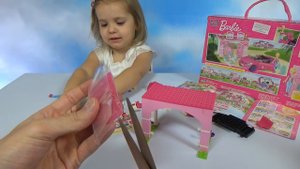 Барби с собачкой машинка из конструктора собираем игрушку Mega Blocks Barbie wit