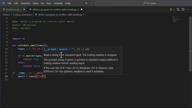 Validate emails with python