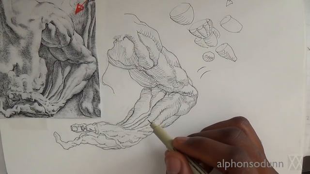 Pen & Ink Drawing Tutorials | How to draw an arm like Peter Paul Rubens смотреть онлайн
