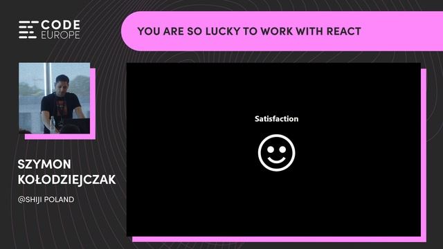 Szymon Kołodziejczak (Shiji Group) – "You are so lucky to work with React" at Code Europe 2022