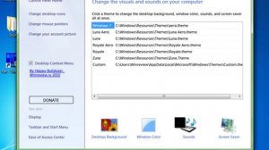 Windows 7 Home Basic Personalization Panel