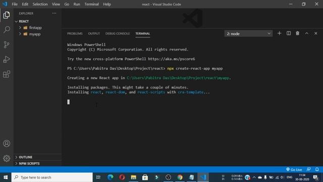 Spawn powershell ENOENT Error fix In React Js | Unhandled error event Error Fix | React Js Error fi смотреть онлайн