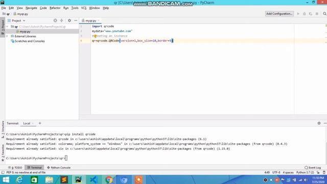 Generate QRCode Using Pyhton - How to Generate QRCode Using Python - QR Code Kaise Bnae - QRCode