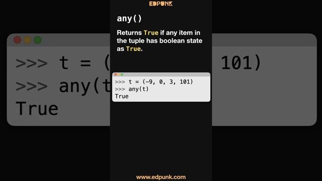 [Day 67] Python Built-in Functions that can be used for a Tuple | Dark Mode #100daysofpython
