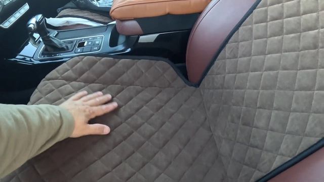 Шикарные автомобильные накидки из алькантары на передние сиденья КИА Sorento Prime от DuffCar смотреть онлайн