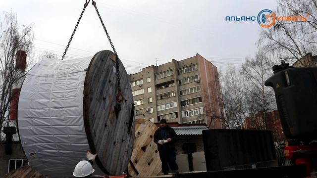 Разгрузка на объекте "Теплосеть".