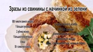 Зразы мясные рецепт.Зразы из свинины с начинкой из зелени