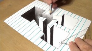 Drawing A Hole in Western Style Font - Trick Art With Pencil