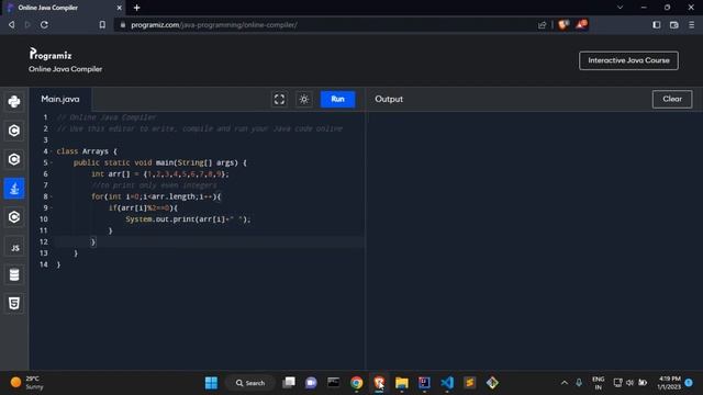 Arrays -02 Printing only Even/Odd Elements from an Array in Java смотреть онлайн