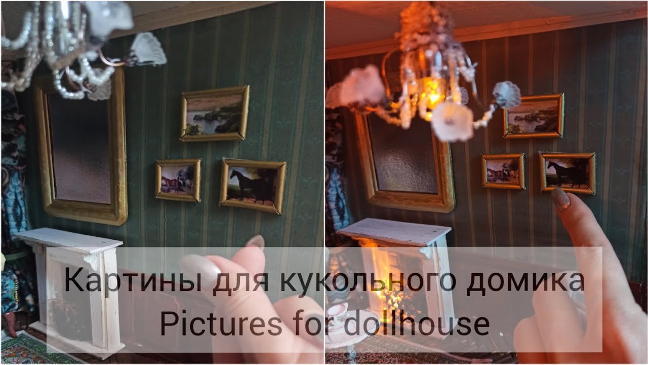 Картины для кукольного домика своими руками. Pictures for dollhouse. DIY miniature смотреть онлайн