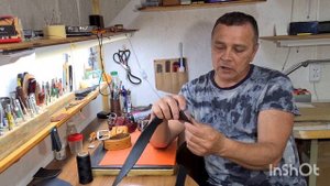 как обшить пряжку ремня кожей???