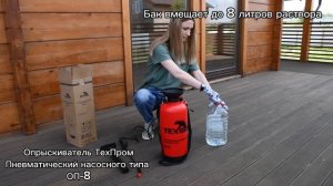 Опрыскиватель  8л Техпром. Распылитель пневматический насосного типа.