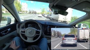 Демонстрация работы Pilot Assist, Volvo XC60