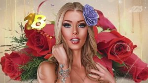 18 лет. С днем рождения. Красивое поздравление на 18 лет. Открытка.
