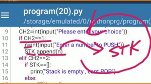 Program(20)-  Data structures in python| FIFO| stack implementation| push pop operation