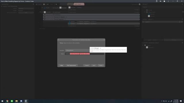 Construct 3/2 Tutorial - How to Make Something Happens by Chance (ex. Loots)