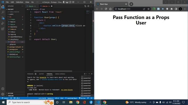 Pass Function as a Props in React JS | Lec#12 | React js tutorials for beginners смотреть онлайн