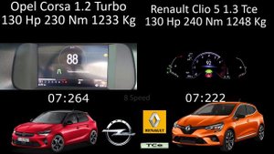 Vauxhall / Opel Corsa 2023 F 1.2 Turbo 130 Hp VS Renaut Clio 5 1.3 TCe 130 Hp 0-160 Acceleration po