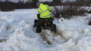 Глубокий снег и Квадроцикл 125сс!