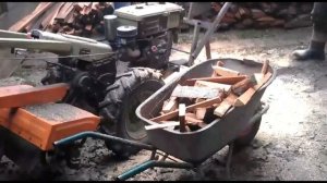 Дрова и мотоблок колем,пилим,возим (идеи Кулибиных)  Mechanisms for splitting firewood